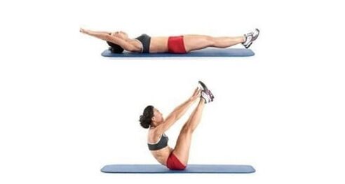 Exercice de repli abdominal pour perdre du poids sur les côtés et l’abdomen.
